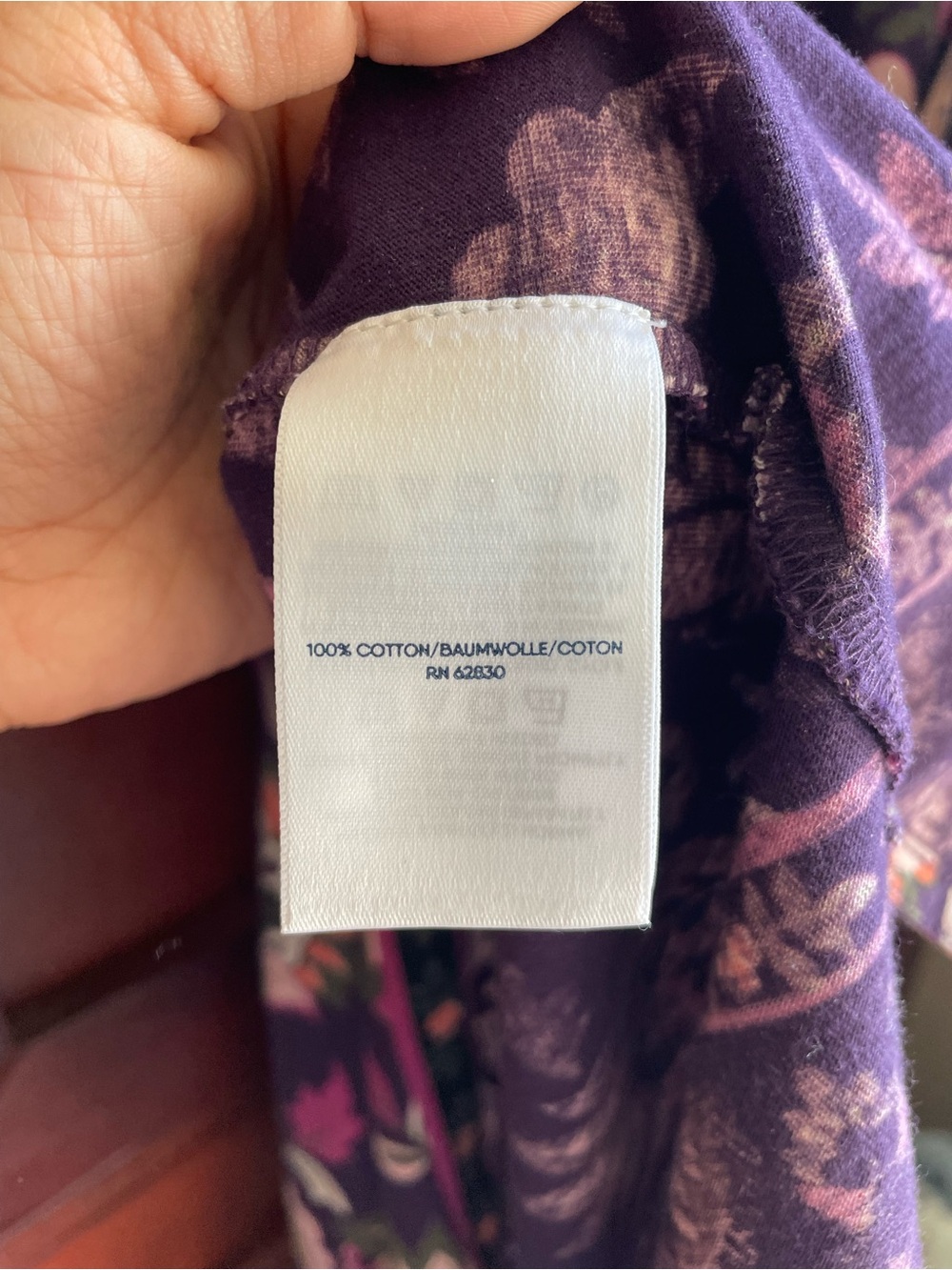 Lands' End purple floral print 100% cotton mini dress Size XL - Picture 6 of 8
